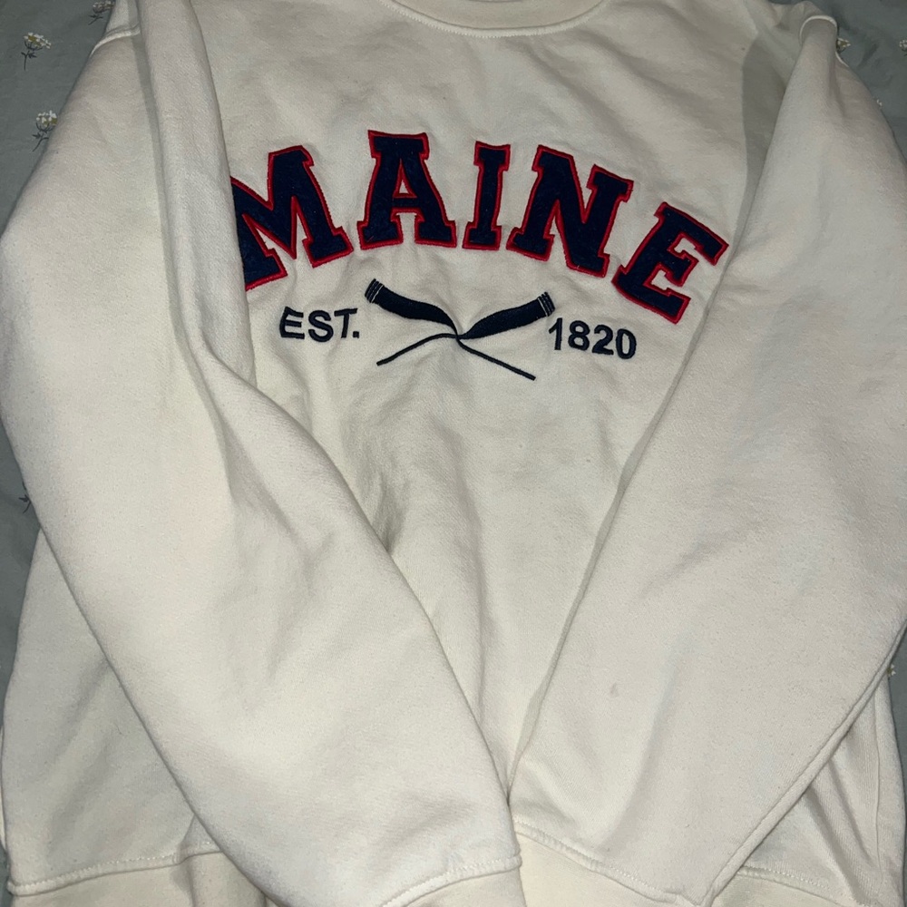 Cream Maine Crewneck Sweater